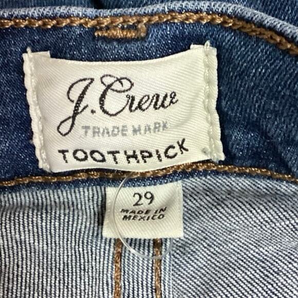 J. Crew Blue Mid Rise Stretch Ankle Casual Toothpick Skinny Jeans Size 29 - Picture 4 of 5